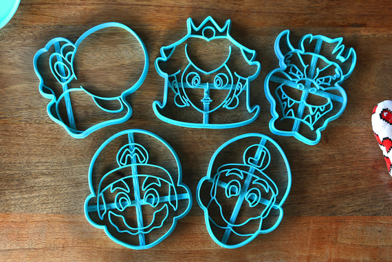 Mario Odyssey Cookie Cutters - Mario, Luigi, Bowser, Peach, Yoshi