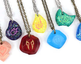 Job Stone Locket Charm Glow Necklaces - FFXIV