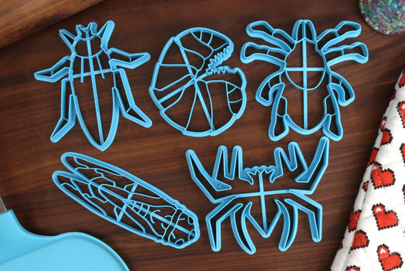 Insect Cookie Cutters - Big Roach, Creepy Spider, Noisy Cicada, Roly Poly, Tiny Tick - Creepy Crawlies Cookies - Springtime Gifts