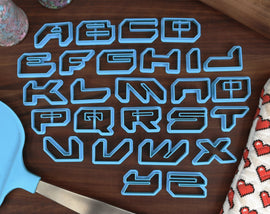 Soviet Space FONT Cookie Cutters - Astronomical Exploration, Fondant Letters, Letters for Cake decorating - Galactic Flight