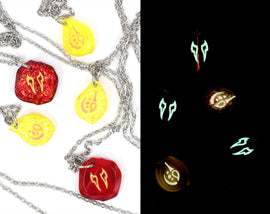 Job Stone Locket Charm Glow Necklaces - FFXIV