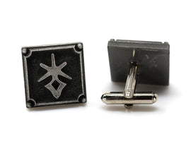 Dark Knight FFXIV Job Cufflinks - DRK Metal Resin, Final Fantasy 14 FF14 Soul Crystal - LootCaveCo