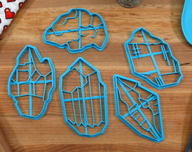 Crystal Astrology Cookie Cutters Set - Peridot Crystal, Amethyst Crystal - Gift For Crystal Lovers- Astrology Baking