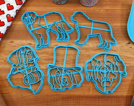 Saint Bernard Cookie Cutters - Shih Tzu Stack, Shih Tzu Face, Shih Tzu Outline - Gift for Saint Bernard Owner
