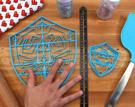XL 12 Inch Hylian Shield Cookie Cutter -  Zelda Cookie Cake  - Twilight Princess Cookie Cutter /  Nintendo Gift