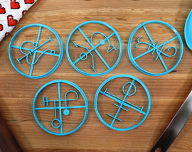 Lovecraft Lesser Servitor Cookie Cutters Set 1 - Tcho Tchos, Shantak-Star Mount, Sand-Dweller, Formless Spawn, Deep One