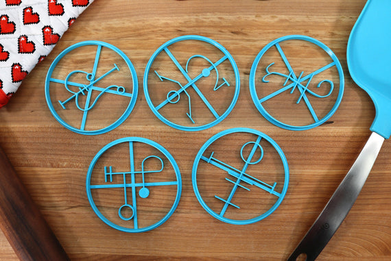 Lovecraft Lesser Servitor Cookie Cutters Set 1 - Tcho Tchos, Shantak-Star Mount, Sand-Dweller, Formless Spawn, Deep One