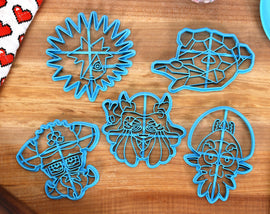 Splatoon 2 Cookie Cutters Set 2 - Flow and Craymond, Mr Grizz, Spyke, DJ Octavio, Captain Cuttlefish - Splatoon 3 / Nintendo baking
