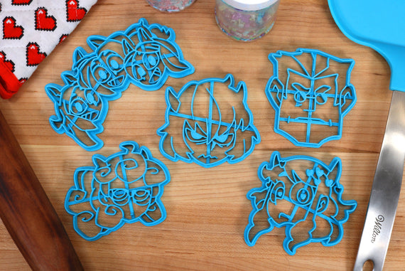 Helltaken Cookie Cutters Set 1 - Cerberus, Malina, Modeus, Pandemonica - Demon Cookie Cutters