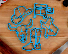 Texas Cookie Cutters - Texas State Outline, Cowboy Boot, Cowboy Hat, Longhorn Cattel, Smoker Grill- TX Gift Idea