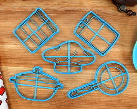 Chef Cookie Cutters - Chef Hat, Frying Pan, Spice Jar, Cutting Board, Cooking Pot - Chefs Gift Idea - Crafty Cooking
