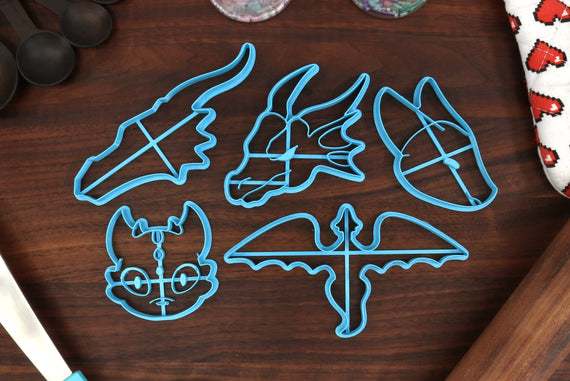 Cute Dragon Cookie Cutters - Dragon Outline, Flying Dragon, Cute Dragon Face - Dragon Lover, Dragon Gift