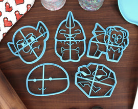 Fantasy Monsters Cookies, Set 1 - Chimera, Cylops, Goblin, Slimey Slime, Stone Golem - Cookie Cutters