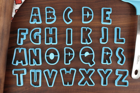 Jurassic FONT Cookie Cutters - 90s Baking, 80s Baking Fondant Letters, Letters for Cake Decorating