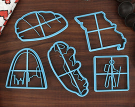 Missouri Cookie Cutters - BBQ Square Rib, Elephant Rock, Gateway Arch, Hiking Sign, Missouri State - MO Gift Idea