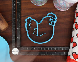 Leghorn Chicken Cookie Cutters - Cartoon Leghorn, Leghorn Chick, Leghorn Face, Leghorn Outline, Standing Leghorn - Gift for Chicken Owners
