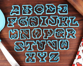 Alucard 8 Bit Pixel FONT Cookie Cutters - RPG Menu Text, Fondant Letters, Letters for Cake decorating - Vampire Hunting