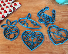 Legend of Zelda Cookie Cutters - Heart Container, Ocarina, Fused Shadow, Deku Mask - Breath of the Wild / Nintendo Gift - LootCaveCo