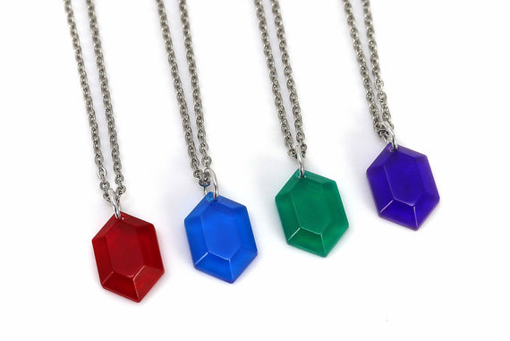 Zelda Rupee Pendant Necklace Legend of Zelda Breath of the Wild Necklace - Nintendo/Zelda Gift - LootCaveCo